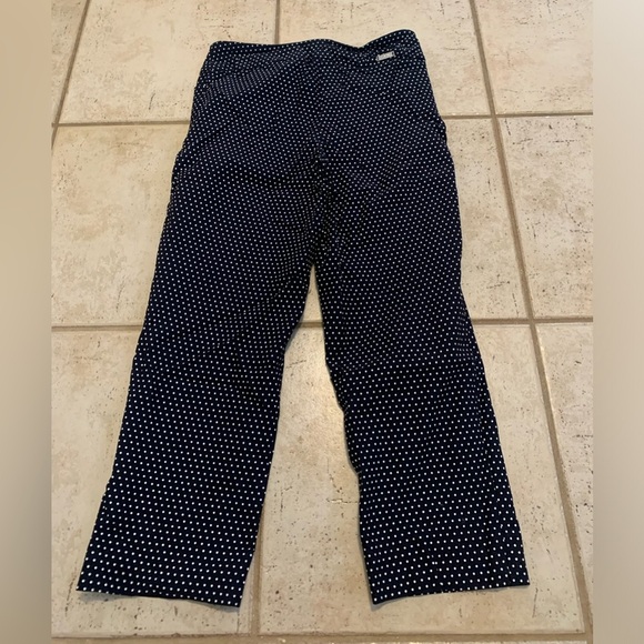 S.C. & CO. Navy Blue Polka Dot Cropped Pants Size 6 - Picture 6 of 8